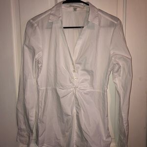 White Banana Republic Button Down with Twist
